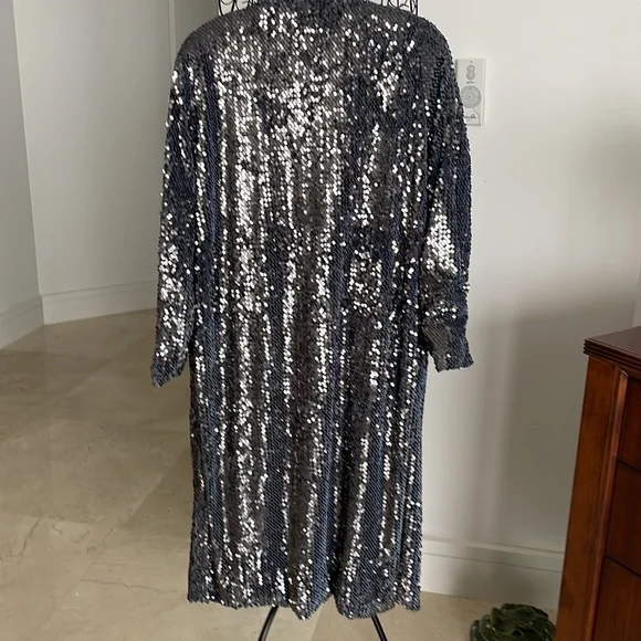 NEW BB DAKOTA STEVE MADDEN HAT TRICK SEQUIN DUSTER - Picture 9 of 9